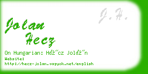 jolan hecz business card